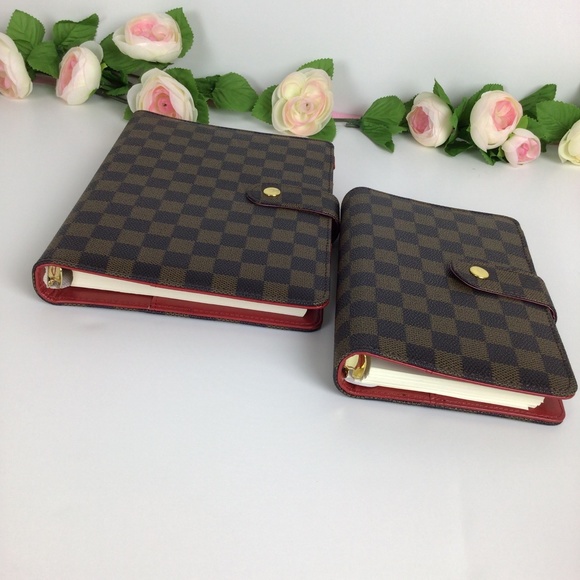 SOLD! A5 A6 Brown Red | Gold-tone 6-Ring Binder | Agenda | Planner 2pc Set - Picture 3 of 12